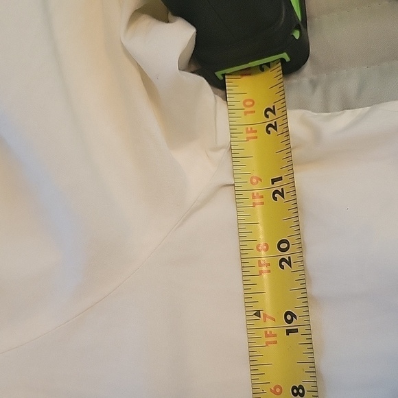 A New Day High Neck Ruffle Button Up Long Sleeve Top, Cream, Size Large - Picture 9 of 10